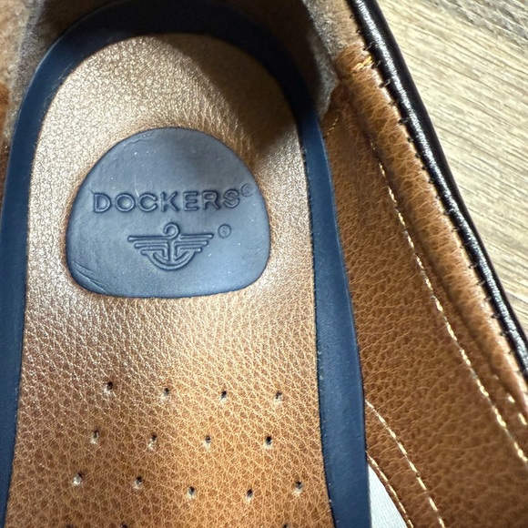 Dockers Shoes Sz 8 Mens Black Leather Gordon Cap Toe Oxfords Laces - Picture 6 of 7